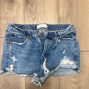 Abercrombie Blue Distressed Denim Shorts